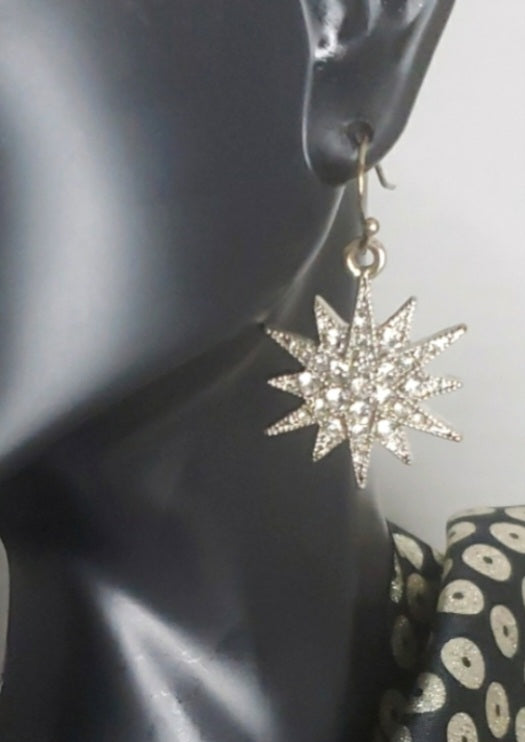 Love Culture diamond star burst earrings