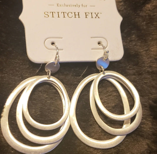 Stitch Fix silver tri-hoop earrings