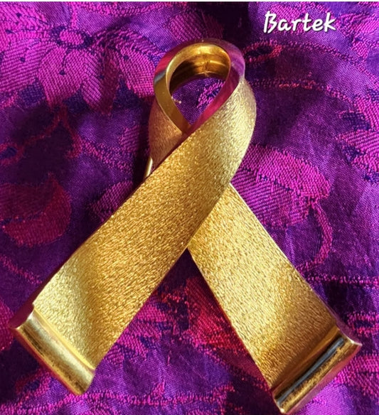 Vintage Bartek goldtone ribbon.  Excellent cond.