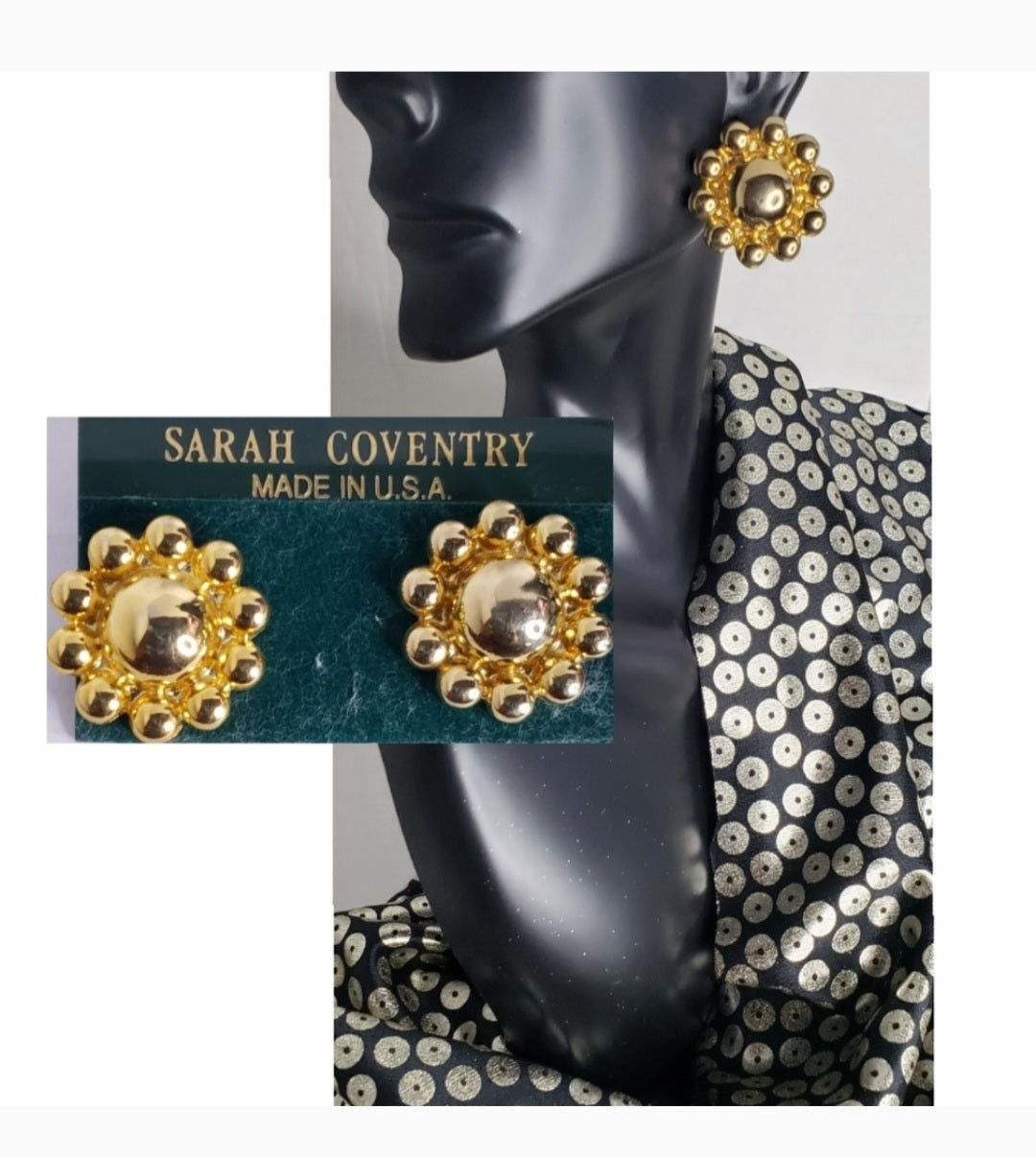 Sarah Coventry gold tone earrings - estate jewelry