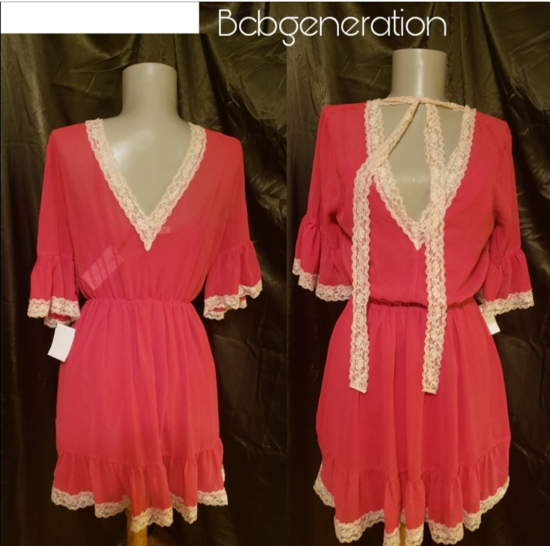 BCBGeneration Mini Dress w/Lace Trim. Org $118