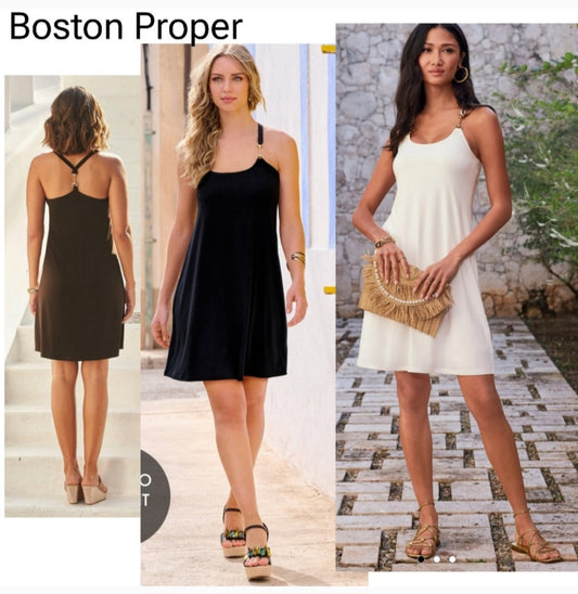 Boston Proper Hardware Sleeveless Tank Dress. Sz XS