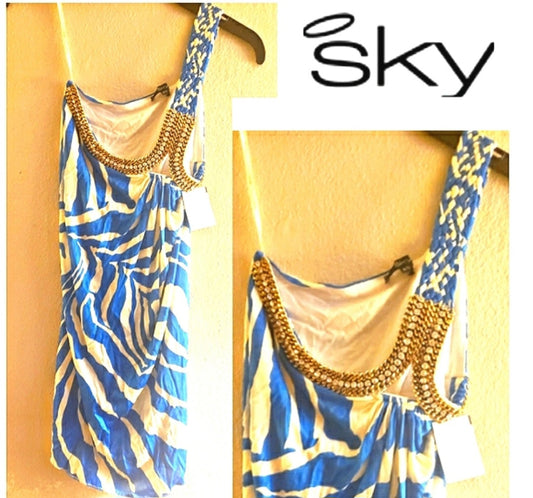 Sky rhinestone dress.  Sz Xs