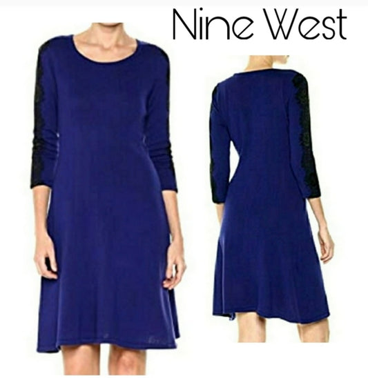 Nine West Lace Sleeve Sweater Dress.  Sz XS