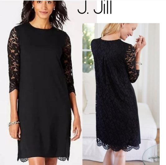 J. Jill black lace back dress.  Sz XS