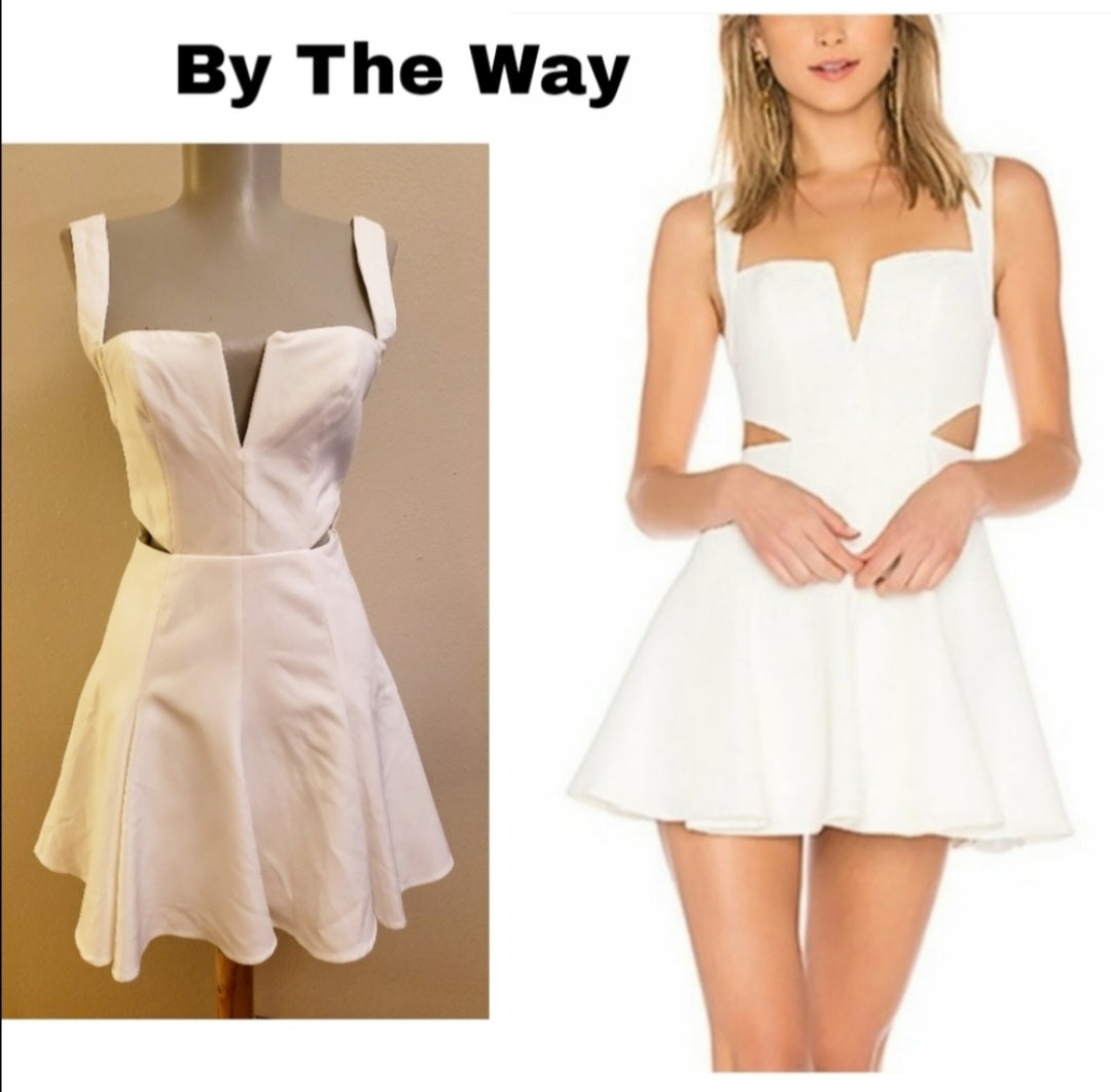 By the way. white mini cut out dress. Sz XS