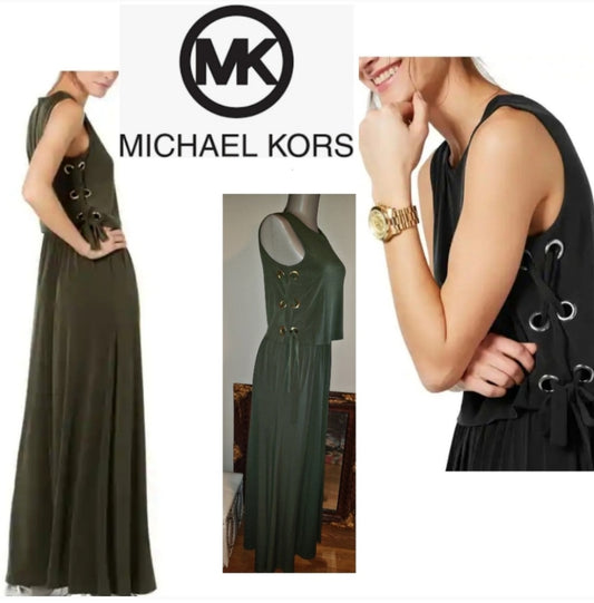 Michael Kors grommet lace up ivy maxi dress  Sz XS