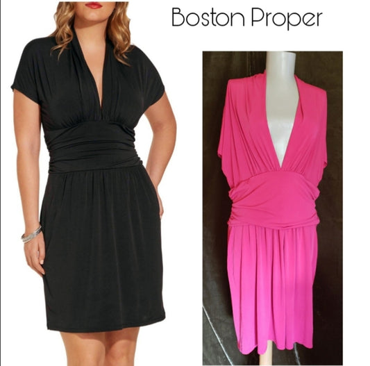 Boston Proper Cap Sleeve Ruched T-shirt Dr…
