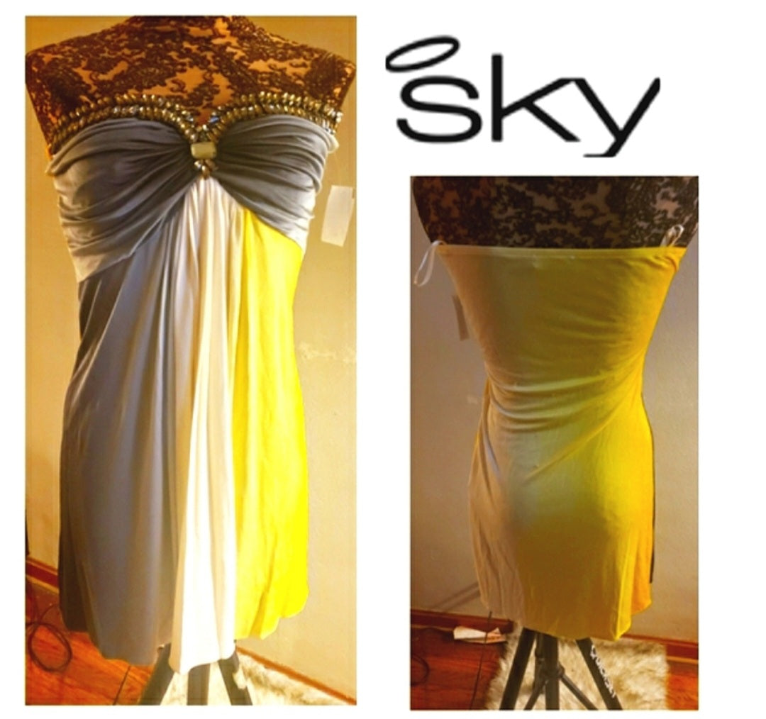 Sky strapless dress.  Sz Large