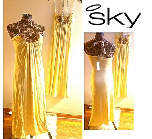 Sky maxi dress.  Yellow Tie-dye. Sz Small