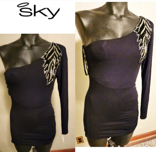 Sky one shoulder dress.   Sz Sm.  DEAL!  NEW