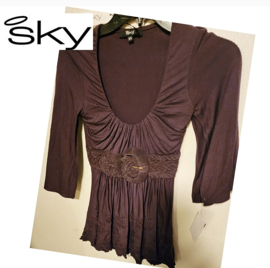 Sky Top with Suede Belt. Sz XS.  New. DEAL!!