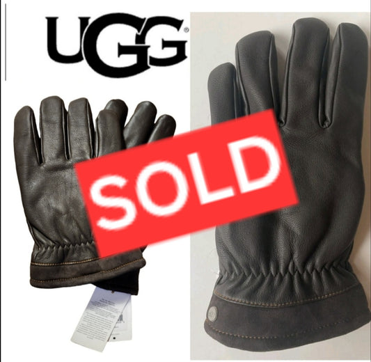 UGG Men NWT Captain Pieced Brown Fur Leather Glove