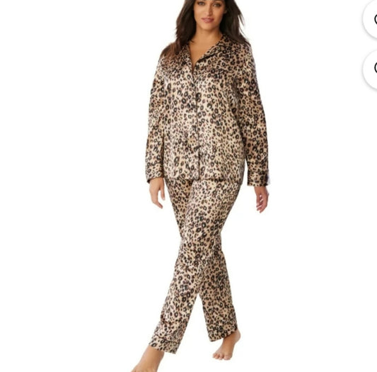 LANE BRYANT intimates SATIN LEOPARD PRINT PAJAMA PANTS. Sz 22/24