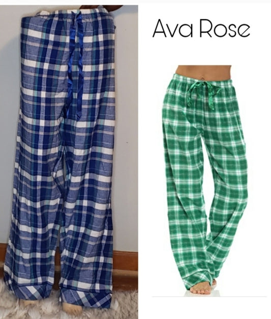 Dollhouse Ava Rose Cotton Flannel Pajama Bottoms. SZ 2X BL