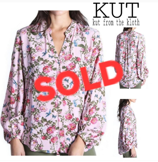 KUT (kut from the kloth) ELENIE FLORAL TOP. Sz XL