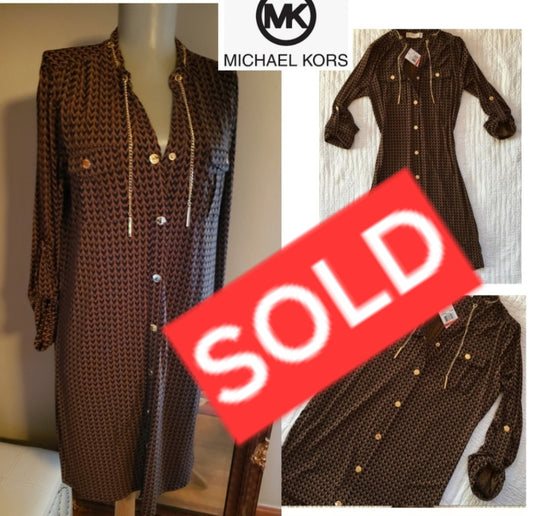 Michael Kors Chevron print shirtdress.  Sz Med