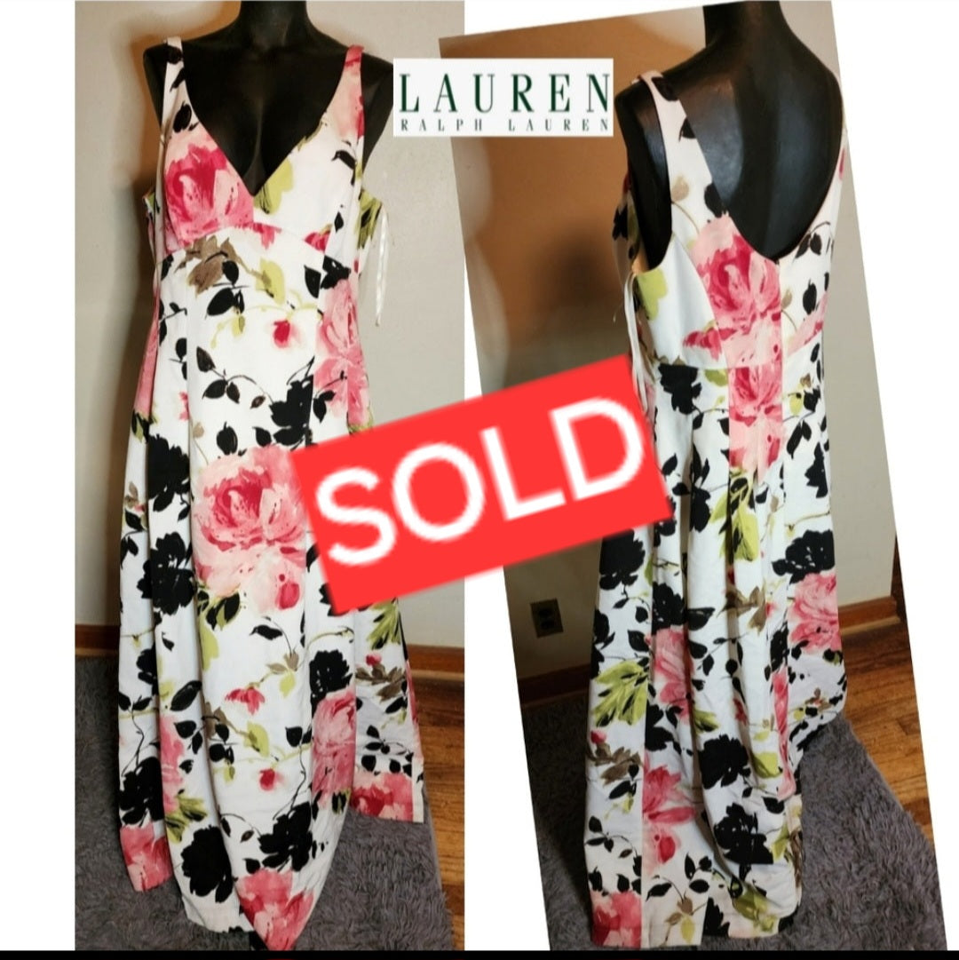 Ralph Lauren floral full length evening dress. Plus Sz 16 Originally $290. DEAL!