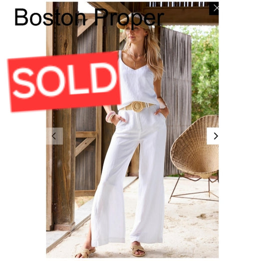 Boston Proper Linen Wide Leg Pant.  Sz 8 & 12.  New. Retails $98. DEAL!!