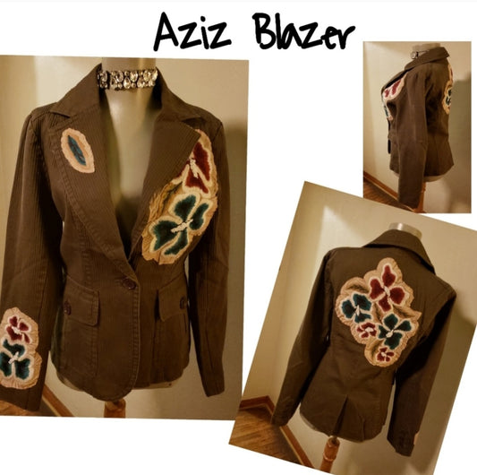 Aziz floral embroidered blazer/jacket.  Sz Med