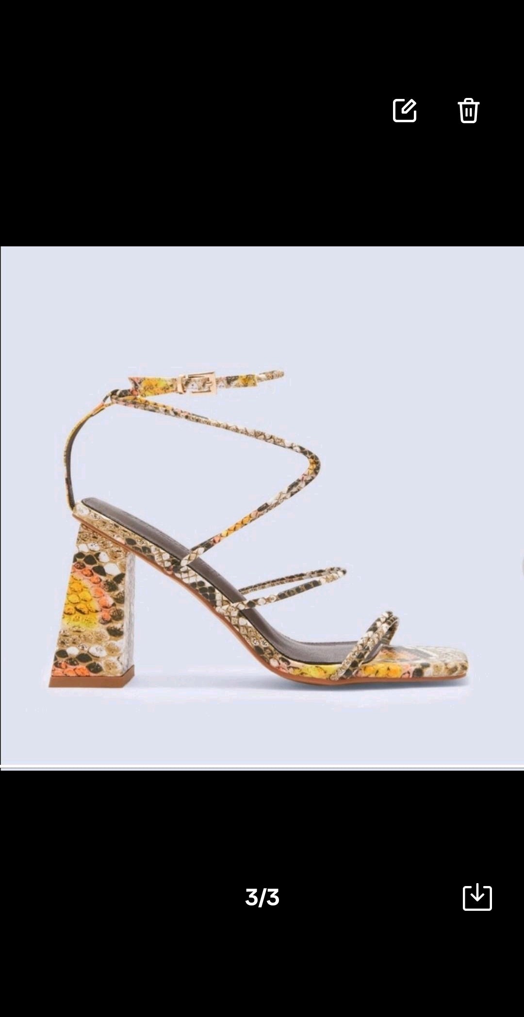 Gabrielle Union Zahra Snake-Print Strappy Sandal. Sz 10