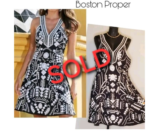 Boston Proper Beaded Dress. Sz 18. NWTs