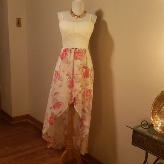Lily Rose high low lace sheer dress. Size M