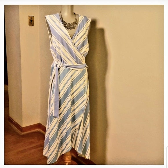 Bar lll striped faux-wrap dress.  ⭐Sz. XXL