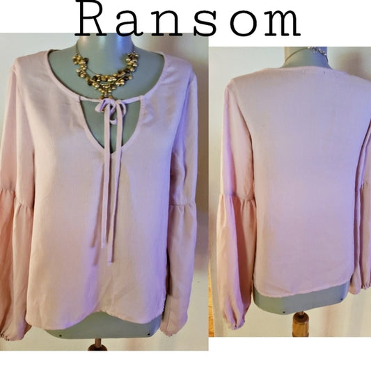 Ransom mauve balloon sleeve top. Sz Sm