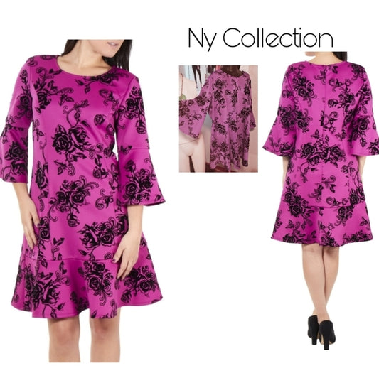 NY Collection bell sleeve flounce hem dress. Sz 3x