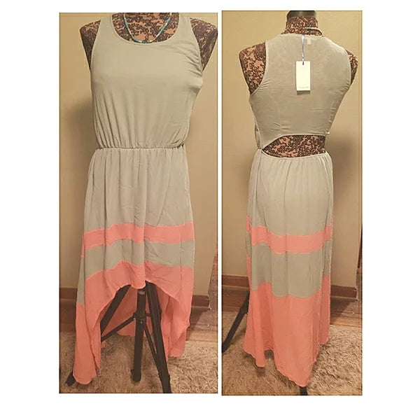 Tea N Rose high/low cut out dress.  Sz Sm