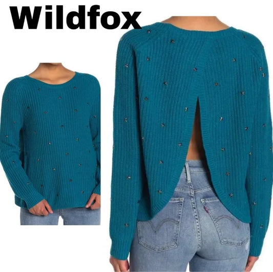 Wildfox Erika Stud Stars Knit Sweater open back.   Sz XS