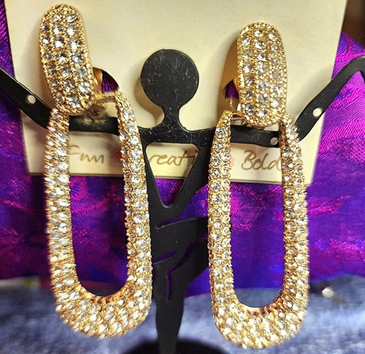 Erica Lyons "cocktail bars and ours" clip earrings.  Diamond encrusted