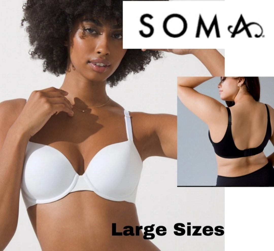 SOMA VANISHING 360 Perfect Coverage Bra.  NWTs 💥34E, 44F. WHITE