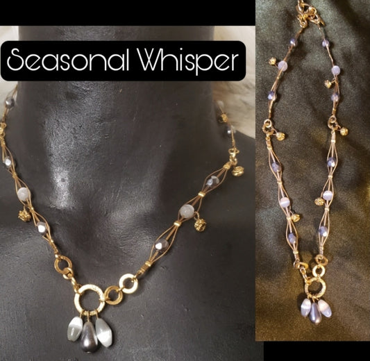 Seasonal Whisper necklace. Blue diamond cut glass beads.  New