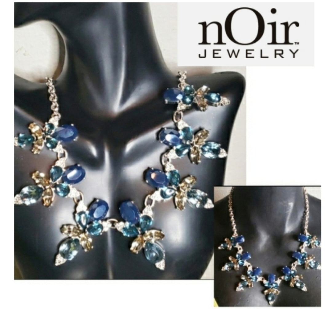 Noir sapphire rhinestone necklace.