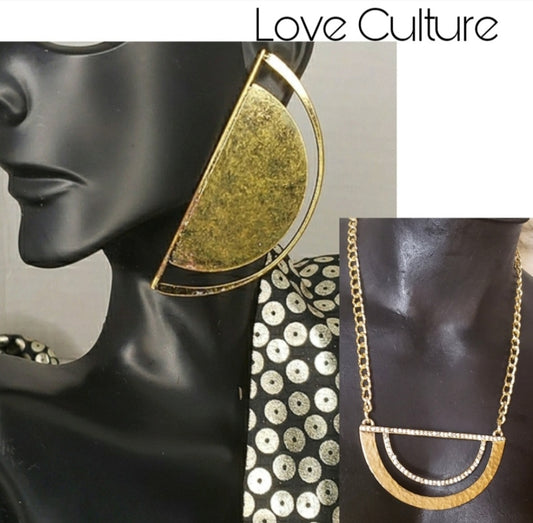 Love Culture brass half moon earrings.