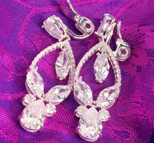 Anne Klein dangling Gatsby CLIP Earrings.