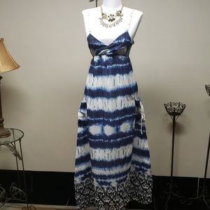 Tie-dye indigo summer dress. Size sml