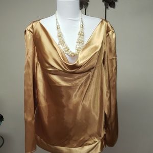 Brownstone studio gold blouse. Size XL