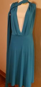 Turquoise multiwrap dress. Size lrge