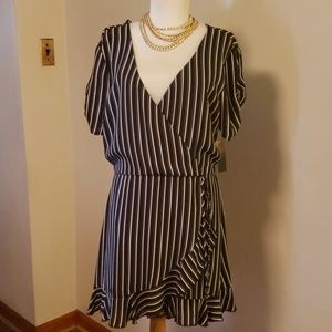 Ash & Violet blk/wht pinstriped dress. Sz XL
