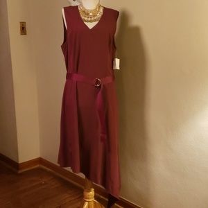 Niia ruby red asymmetrical dress. Sz XL