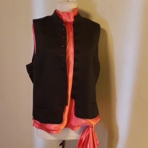 Valerie Steven's navy silk vest. Sz 16