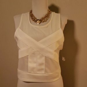 Silence and noise mesh stretch crop top. Sz Lrg