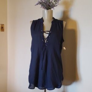 Rue 21 blue sleeveless blouse.  Sz XL