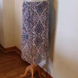 Maurice's sheer lined asymmetrical skirt. Sz 3X