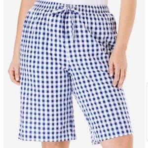 Size 30w. Woman Within seersucker shorts.