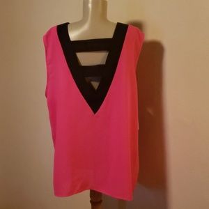 Modamix pink/blk blouse.  ⭐Sz 26w