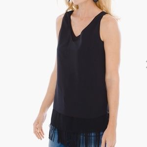 Chico's black label fringed layered tank. Sz. XL